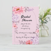 ROZE BRUIDSDOUCHE UITNODIGING (Staand voorkant)