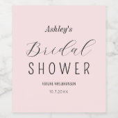 Roze Bruidsfeest Brunch Wijn Etiket (Enkel label)