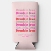 Roze Bruidsfeest Favor Drunken in Love Seltzer Blikjeskoeler (Voorkant)