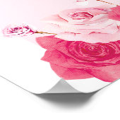 Roze bruidsfeest Miss To Mrs welkomstbord bloemen Poster (Hoek)