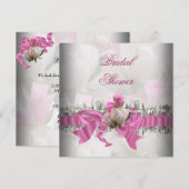 Roze Bruidsfeest Witte Kanten Garter Kaart (Voorkant / Achterkant)