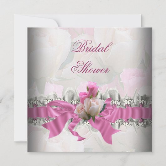 Roze Bruidsfeest Witte Kanten Garter Kaart (Voorkant)