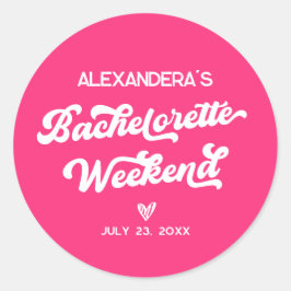 Roze Bruidsfeestfavoriet Ronde Sticker