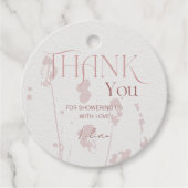 Roze Bruidsfeestfeest Cirkel Bedankt Label (Voorkant)