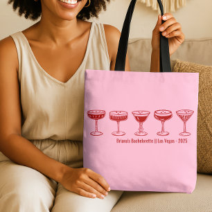 Roze bruidsmeisje Espresso Martini vrijgezellenfee Tote Bag