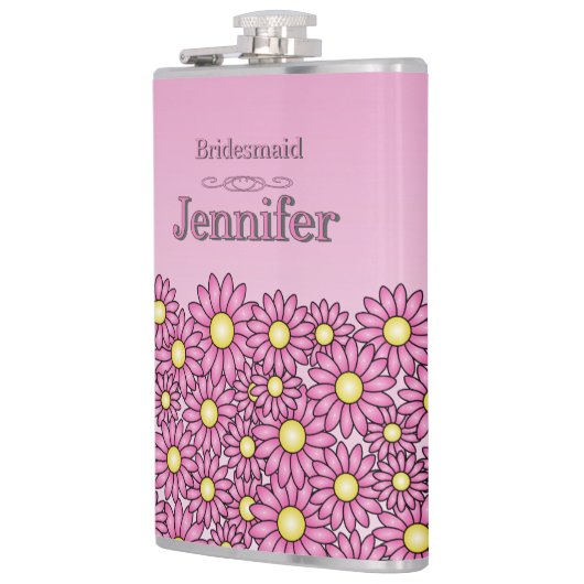 Roze Bruidsmeisje Flower Flask Heupfles (Links)