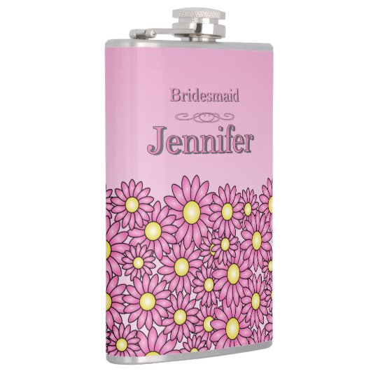  Roze Bruidsmeisje Flower Flask Heupfles (Rechts)