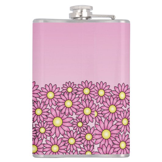  Roze Bruidsmeisje Flower Flask Heupfles (Achterkant)
