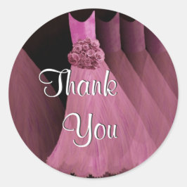 ROZE bruidsmeisje jurken - bruiloft dank u Ronde Sticker