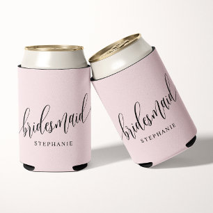 Roze Bruidsmeisje Moderne Scriptie Blikjeskoeler