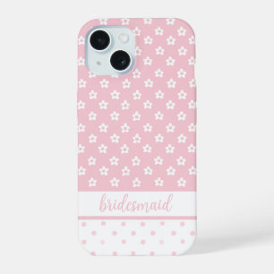 Roze bruidsmeisje telefoonhoesje iPhone 15 case