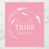 Roze bruidsmeisje voorstel label wijn etiket (Enkel label)