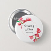 Roze Bruidsmeisje Witte Knoop Ronde Button 5,7 Cm (Voorkant /achterkant)