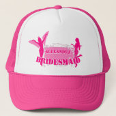 Roze bruidsmeisjes vrijgezellenfeest vrachtwagenho trucker pet (Voorkant)