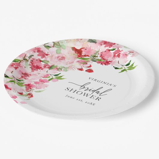 Roze Bruidsmeisjespicknick Papieren Bordje (Gekanteld)