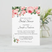 Roze Bruidssalon met Roze Rozen Kaart (Staand voorkant)