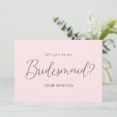 Roze bruidsschat Voorstel legante uitnodiging (Staand voorkant)