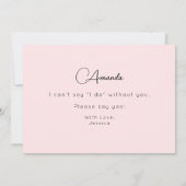 Roze bruidsschat Voorstel legante uitnodiging (Achterkant)