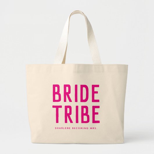 Roze Bruidsstam Bruidsmeisjes Grote Tote Bag (Voorkant)