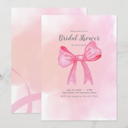 Roze bruidsuitnodiging Bridgerton-geïnspireerd Kaart (Voorkant / Achterkant)