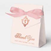 Roze bruidsuitnodiging Regency-dame in vintage wap Bedankdoosjes (Voorkant Zijde)