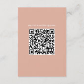 Roze bruiloft accommodaties. Bloemen QR details Informatiekaartje (Achterkant)