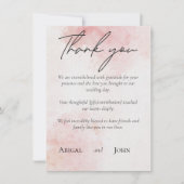 Roze bruiloft bedankkaart (Voorkant)