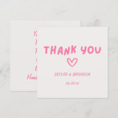 Roze bruiloft bedankkaart feestdagenkaart (Voorkant / Achterkant)