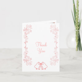 Roze bruiloft Bedankt Card Bells ScrollWork