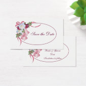 Roze Bruiloft Bells - Save the Date Visitekaartje (Bureau)