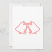 Roze bruiloft Bewaar de datum Kaart klokken en lin (Achterkant)