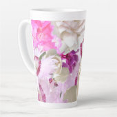 Roze bruiloft bloemen latte mok (Linkerhoek)
