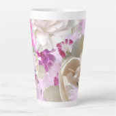 Roze bruiloft bloemen latte mok (Voorkant)