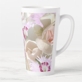 Roze bruiloft bloemen latte mok