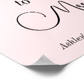 Roze Bruiloft Bridal Shower Miss tot Mevrouw  Poster (Hoek)