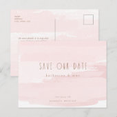 Roze Bruiloft Briefkaart Save our Date (Voorkant / Achterkant)