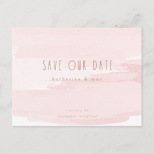 Roze Bruiloft Briefkaart Save our Date (Voorkant)