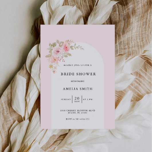 Roze bruiloft bruids douche uitnodiging