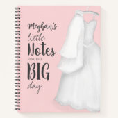 Roze bruiloft bruids notities gepersonaliseerd notitieboek (Voorkant)