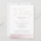 Roze Bruiloft Brunch en Bruisend Kaart (Voorkant)
