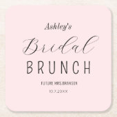 Roze Bruiloft Brunch Papieren Coaster Kartonnen Onderzetters (Voorkant)