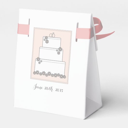 Roze Bruiloft Cake Receptie Favor Box Bedankdoosjes (Achterkant)