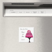 Roze bruiloft Cake Save the Date Magneet (Insitu (Vaatwasser))