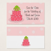 Roze bruiloft Cake Save the Date Visitekaartjes (Voorkant /achterkant)