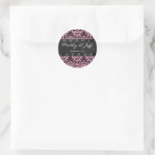Roze Bruiloft Dank u Sticker (Tas)