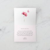 Roze Bruiloft Dankkaart met Bloemen Bedankkaart (Binnen)