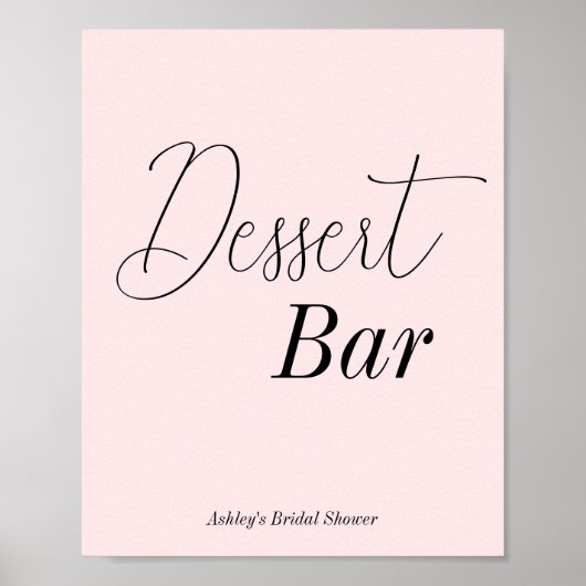 Roze Bruiloft Dessert Bar  Poster (Voorkant)