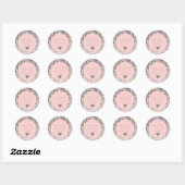 Roze Bruiloft Faux Silver Glitter Confetti Stippen Ronde Sticker (Vel)