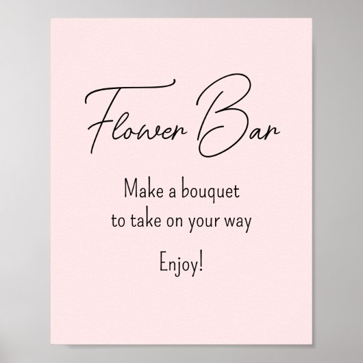 Roze Bruiloft Feest Bloem Bar Poster (Voorkant)