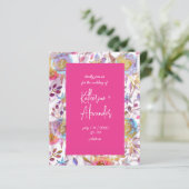 Roze bruiloft floral Lily Invitation classics (Staand voorkant)